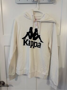 Kappa unisex Cream Hoodie with Black Logo nwt size small